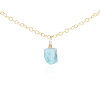 Raw Crystal Pendant Choker - Larimar - 14K Gold Fill - Luna Tide Handmade Jewellery