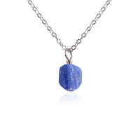 Raw Crystal Pendant Necklace - Kyanite - Stainless Steel - Luna Tide Handmade Jewellery