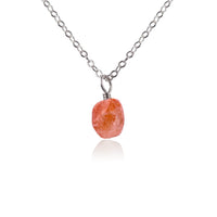 Raw Crystal Pendant Necklace - Sunstone - Stainless Steel - Luna Tide Handmade Jewellery