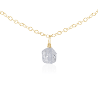 Raw Crystal Pendant Choker - Crystal Quartz - 14K Gold Fill - Luna Tide Handmade Jewellery