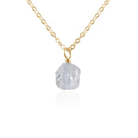 Raw Crystal Pendant Necklace - Crystal Quartz - 14K Gold Fill - Luna Tide Handmade Jewellery
