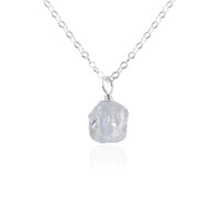 Raw Crystal Pendant Necklace - Crystal Quartz - Sterling Silver - Luna Tide Handmade Jewellery