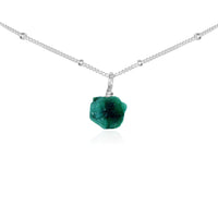 Tiny Rough Emerald Gemstone Pendant Choker