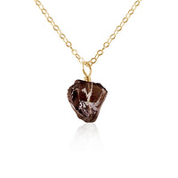 Raw Crystal Pendant Necklace - Smoky Quartz - 14K Gold Fill - Luna Tide Handmade Jewellery