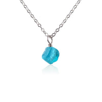 Raw Crystal Pendant Necklace - Apatite - Stainless Steel - Luna Tide Handmade Jewellery