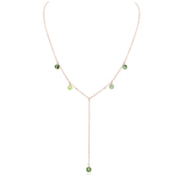 Boho Y Necklace - Prehnite - 14K Rose Gold Fill - Luna Tide Handmade Jewellery