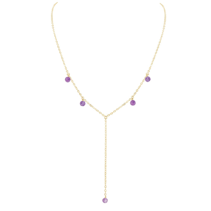 Boho Y Necklace - Lepidolite - 14K Gold Fill - Luna Tide Handmade Jewellery