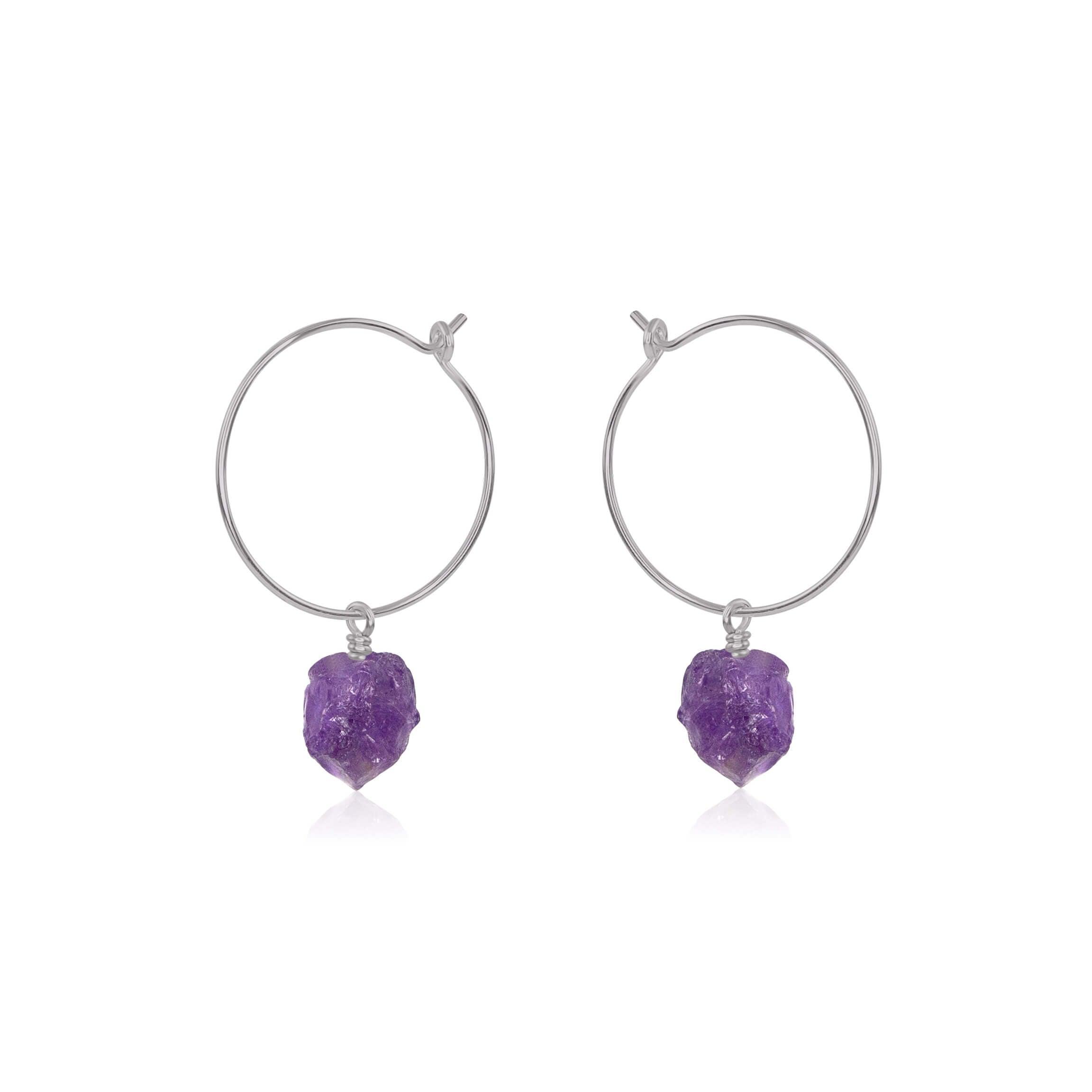 Amethyst hoop earrings discount