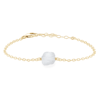 Raw Bracelet - Crystal Quartz - 14K Gold Fill - Luna Tide Handmade Jewellery