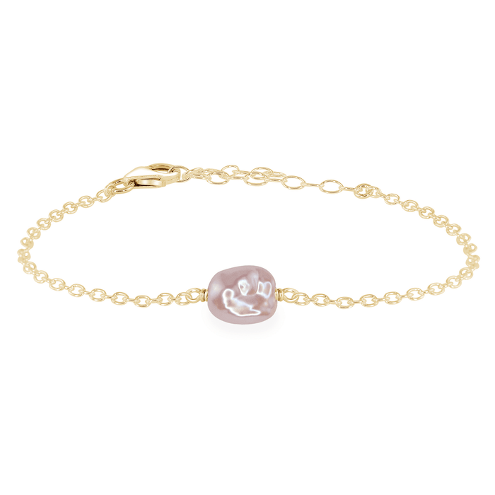 Raw Bracelet - Freshwater Pearl - 14K Gold Fill - Luna Tide Handmade Jewellery