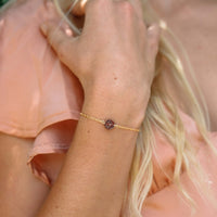 Raw Bracelet - Garnet - 14K Gold Fill - Luna Tide Handmade Jewellery
