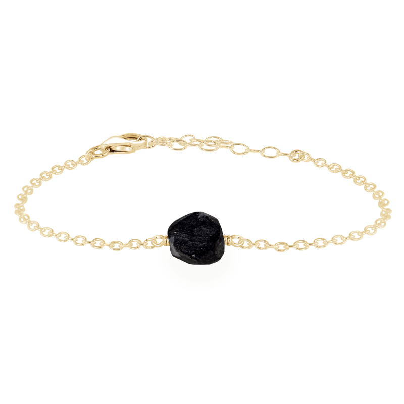 Raw Bracelet - Obsidian - 14K Gold Fill - Luna Tide Handmade Jewellery