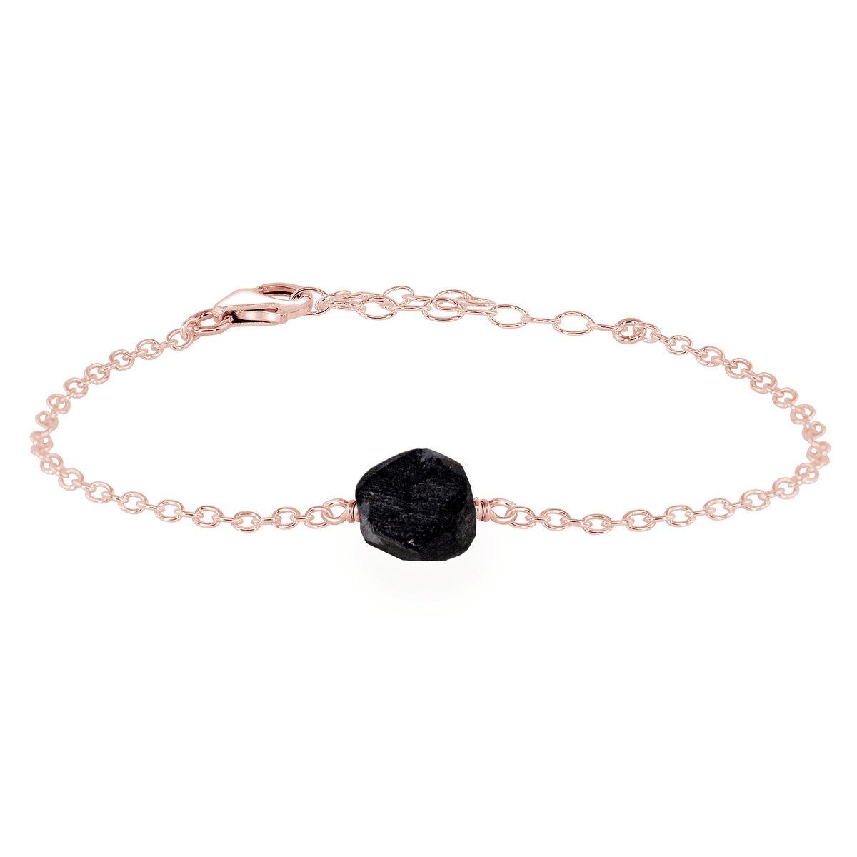 Raw Bracelet - Obsidian - 14K Rose Gold Fill - Luna Tide Handmade Jewellery