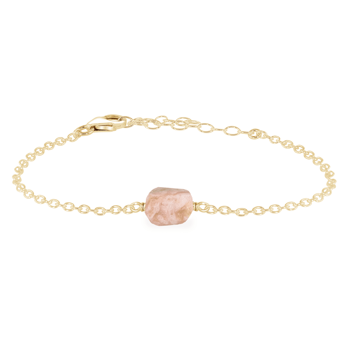 Raw Bracelet - Pink Peruvian Opal - 14K Gold Fill - Luna Tide Handmade Jewellery