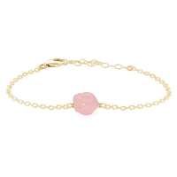 Raw Bracelet - Rose Quartz - 14K Gold Fill - Luna Tide Handmade Jewellery