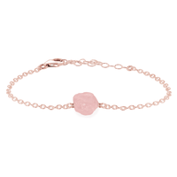 Raw Bracelet - Rose Quartz - 14K Rose Gold Fill - Luna Tide Handmade Jewellery
