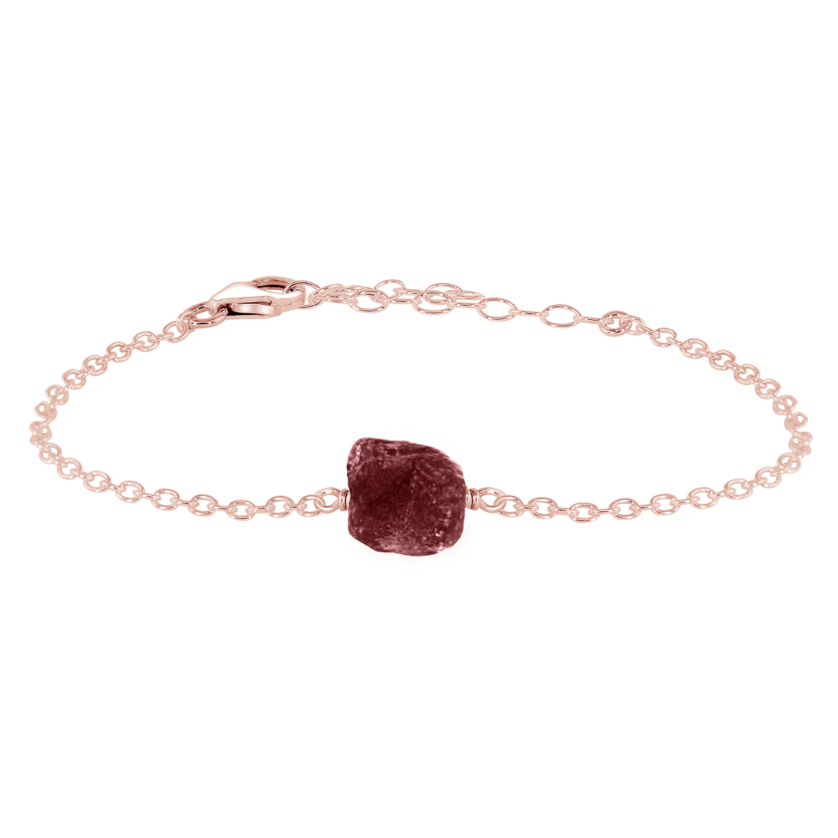 Raw Bracelet - Ruby - 14K Rose Gold Fill - Luna Tide Handmade Jewellery