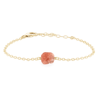Raw Bracelet - Sunstone - 14K Gold Fill - Luna Tide Handmade Jewellery
