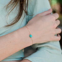 Raw Bracelet - Turquoise - 14K Gold Fill - Luna Tide Handmade Jewellery