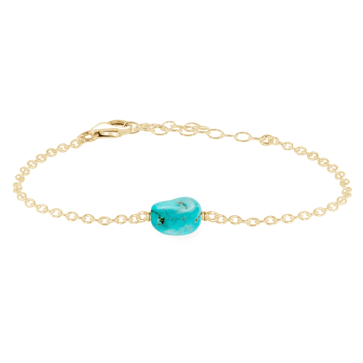 Raw Bracelet - Turquoise - 14K Gold Fill - Luna Tide Handmade Jewellery