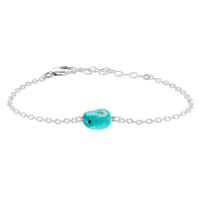 Raw Bracelet - Turquoise - Sterling Silver - Luna Tide Handmade Jewellery