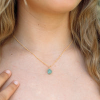 Raw Crystal Pendant Necklace - Apatite - 14K Gold Fill Satellite - Luna Tide Handmade Jewellery