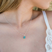 Raw Crystal Pendant Necklace - Apatite - Luna Tide Handmade Jewellery