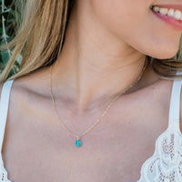 Raw Crystal Pendant Necklace - Apatite - Luna Tide Handmade Jewellery