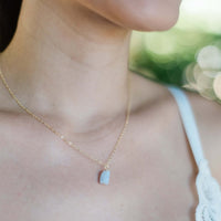 Raw Crystal Pendant Necklace - Blue Lace Agate - 14K Gold Fill - Luna Tide Handmade Jewellery