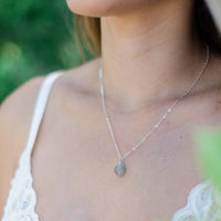 Raw Crystal Pendant Necklace - Labradorite - Sterling Silver - Luna Tide Handmade Jewellery
