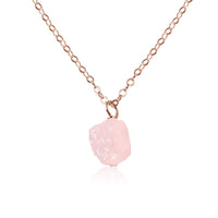 Raw Crystal Pendant Necklace - Rose Quartz - 14K Rose Gold Fill - Luna Tide Handmade Jewellery