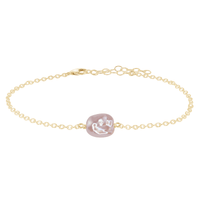 Raw Nugget Anklet - Freshwater Pearl - 14K Gold Fill - Luna Tide Handmade Jewellery