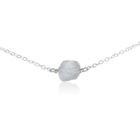 Raw Nugget Choker - Crystal Quartz - Sterling Silver - Luna Tide Handmade Jewellery