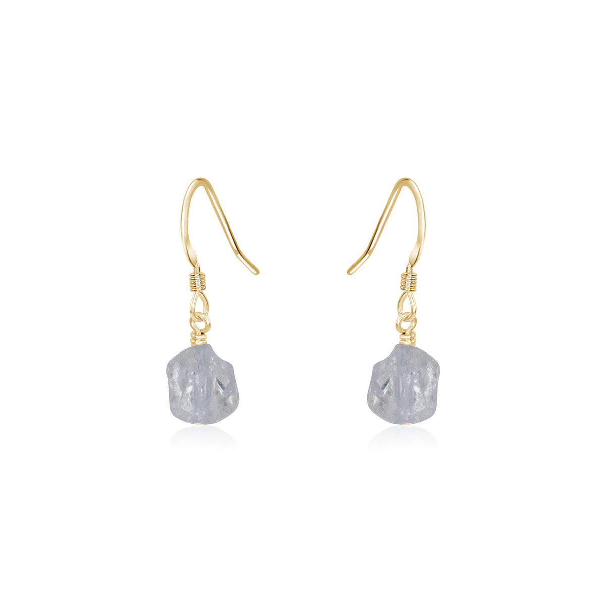 Raw Nugget Earrings - Crystal Quartz - 14K Gold Fill - Luna Tide Handmade Jewellery