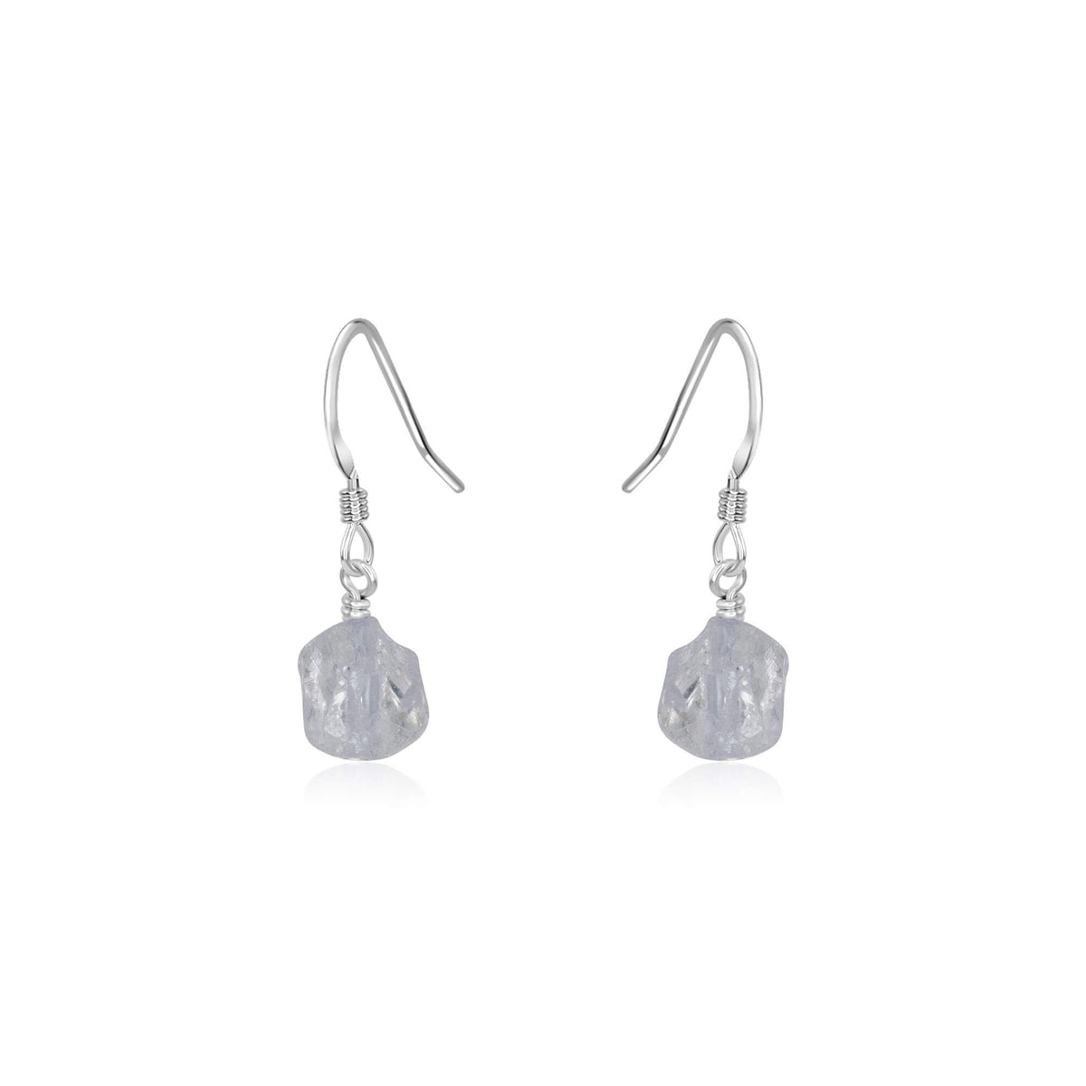 Raw Nugget Earrings - Crystal Quartz - Sterling Silver - Luna Tide Handmade Jewellery