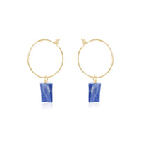 Raw Nugget Hoop Earrings - Kyanite - 14K Gold Fill - Luna Tide Handmade Jewellery