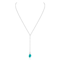 Raw Nugget Lariat - Turquoise - Sterling Silver - Luna Tide Handmade Jewellery