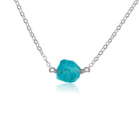 Raw Nugget Necklace - Apatite - Stainless Steel - Luna Tide Handmade Jewellery