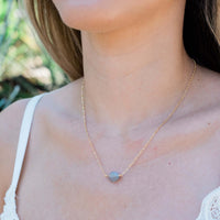 Raw Nugget Necklace - Labradorite - 14K Gold Fill - Luna Tide Handmade Jewellery