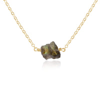 Raw Nugget Necklace - Labradorite - 14K Gold Fill - Luna Tide Handmade Jewellery