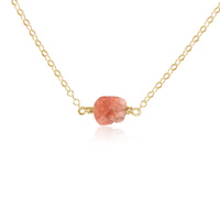 Raw Nugget Necklace - Sunstone - 14K Gold Fill - Luna Tide Handmade Jewellery