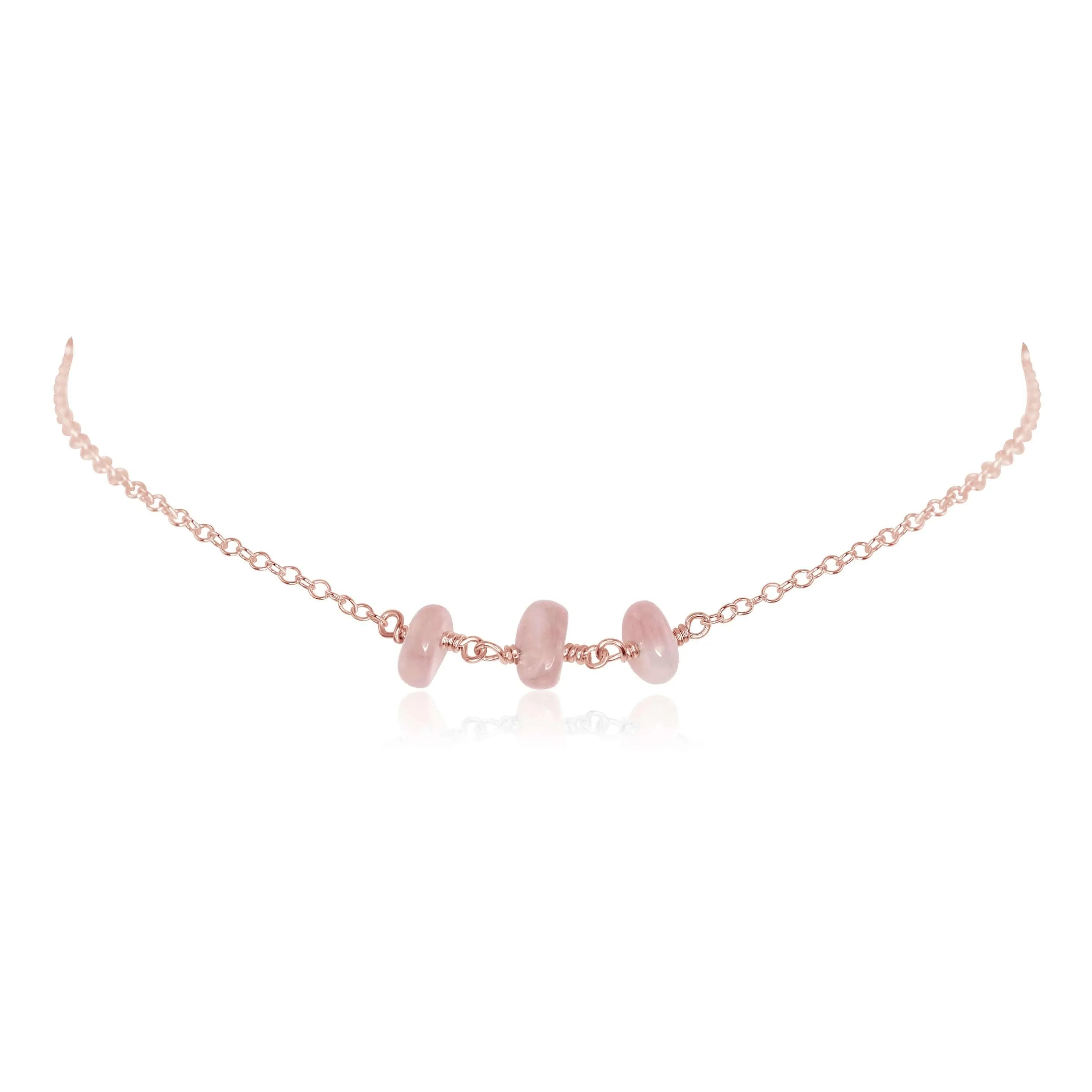 LUX ACCESSORIES Quartz Tattoo Choker Necklace – 14" Black Choker With Blue Quartz Charm, Fashion Jewelry - View #6
