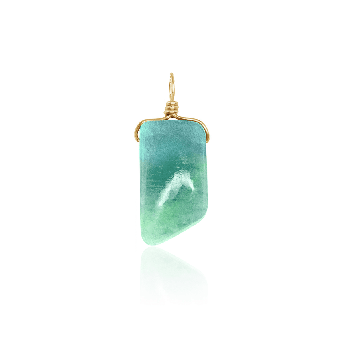 Small Smooth Amazonite Crystal Pendant with Gentle Point - Small Smooth Amazonite Crystal Pendant with Gentle Point - 14k Gold Fill - Luna Tide Handmade Crystal Jewellery