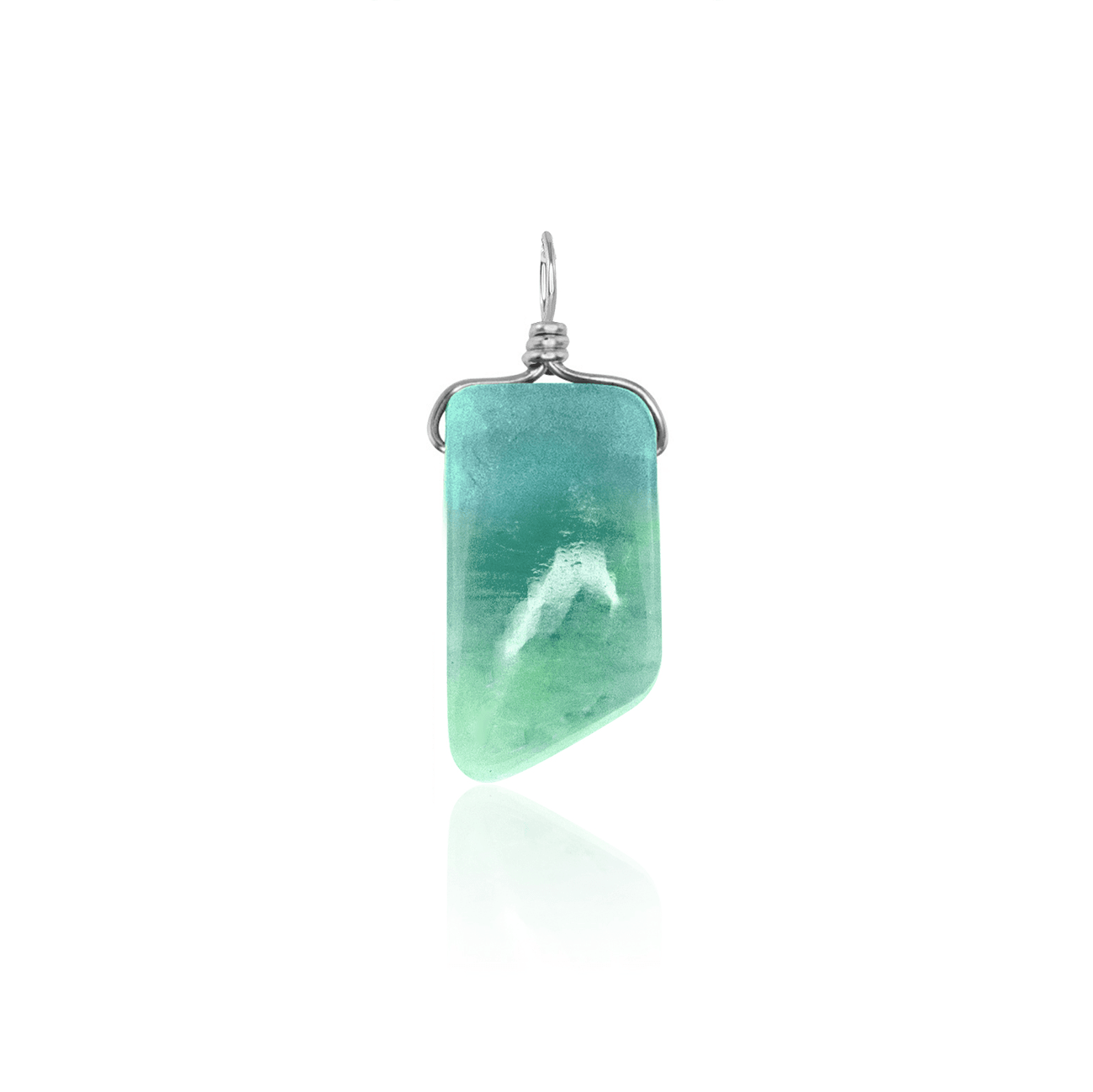 Small Smooth Amazonite Crystal Pendant with Gentle Point - Small Smooth Amazonite Crystal Pendant with Gentle Point - Sterling Silver - Luna Tide Handmade Crystal Jewellery