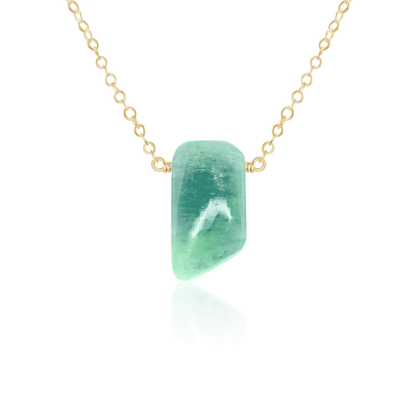 Small Smooth Slab Point Necklace - Amazonite - 14K Gold Fill - Luna Tide Handmade Jewellery