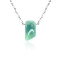 Small Smooth Slab Point Necklace - Amazonite - Stainless Steel - Luna Tide Handmade Jewellery