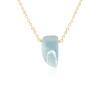 Small Smooth Slab Point Necklace - Aquamarine - 14K Gold Fill - Luna Tide Handmade Jewellery