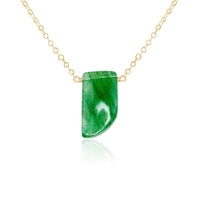 Small Smooth Slab Point Necklace - Aventurine - 14K Gold Fill - Luna Tide Handmade Jewellery