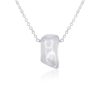 Small Smooth Slab Point Necklace - Crystal Quartz - Sterling Silver - Luna Tide Handmade Jewellery