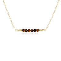 Faceted Bead Bar Necklace - Tigers Eye - 14K Gold Fill - Luna Tide Handmade Jewellery